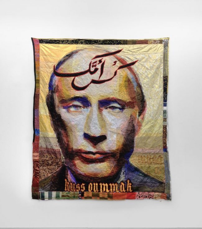 Kuss Oummak (portrait de Poutine), 2015, Textiles, 212 x 179 cm, Collection particulière