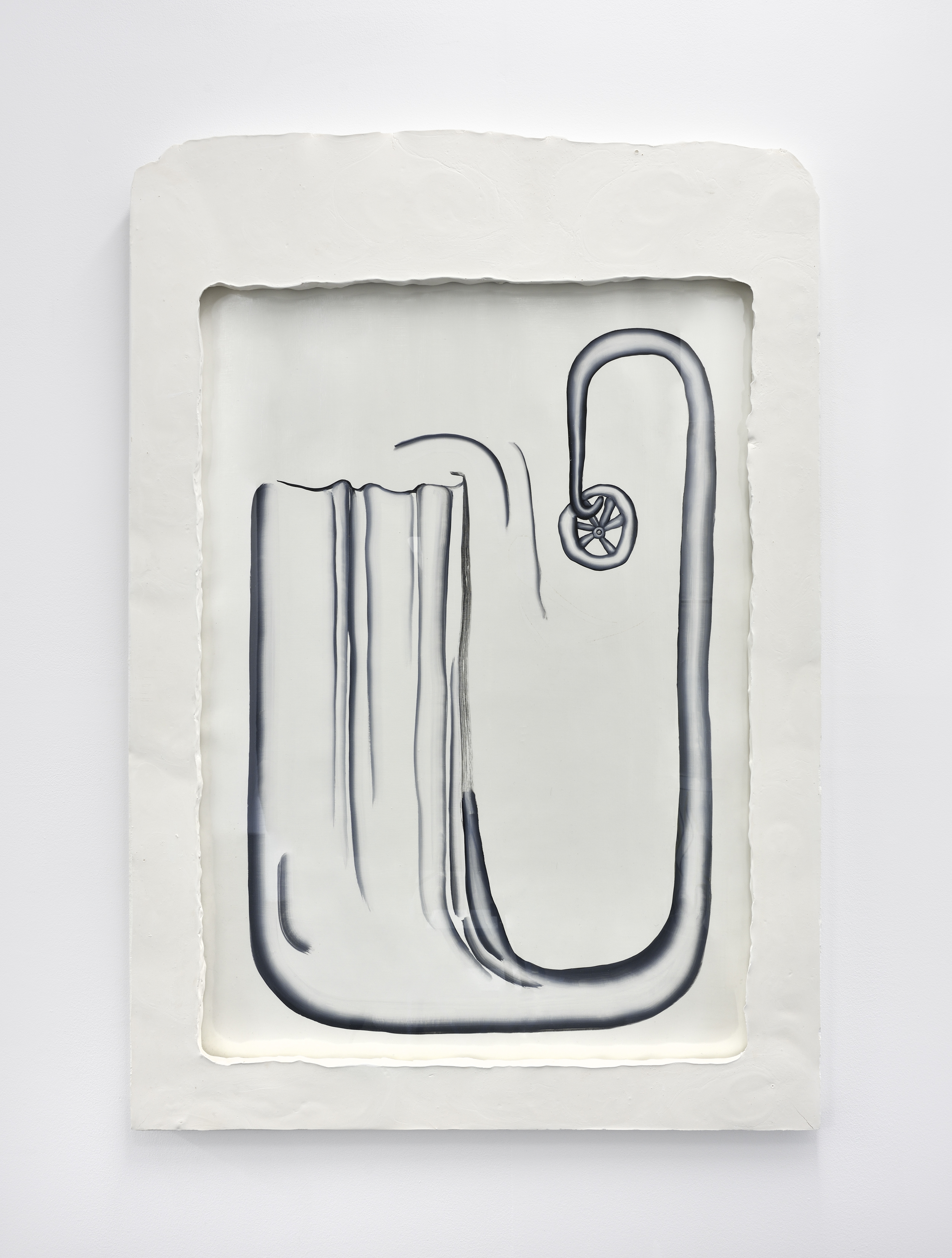 Statique de la chute - Huile sur papier, cadre en plâtre - 100 x 70 cm - 2016 ©Rebecca Fanuele