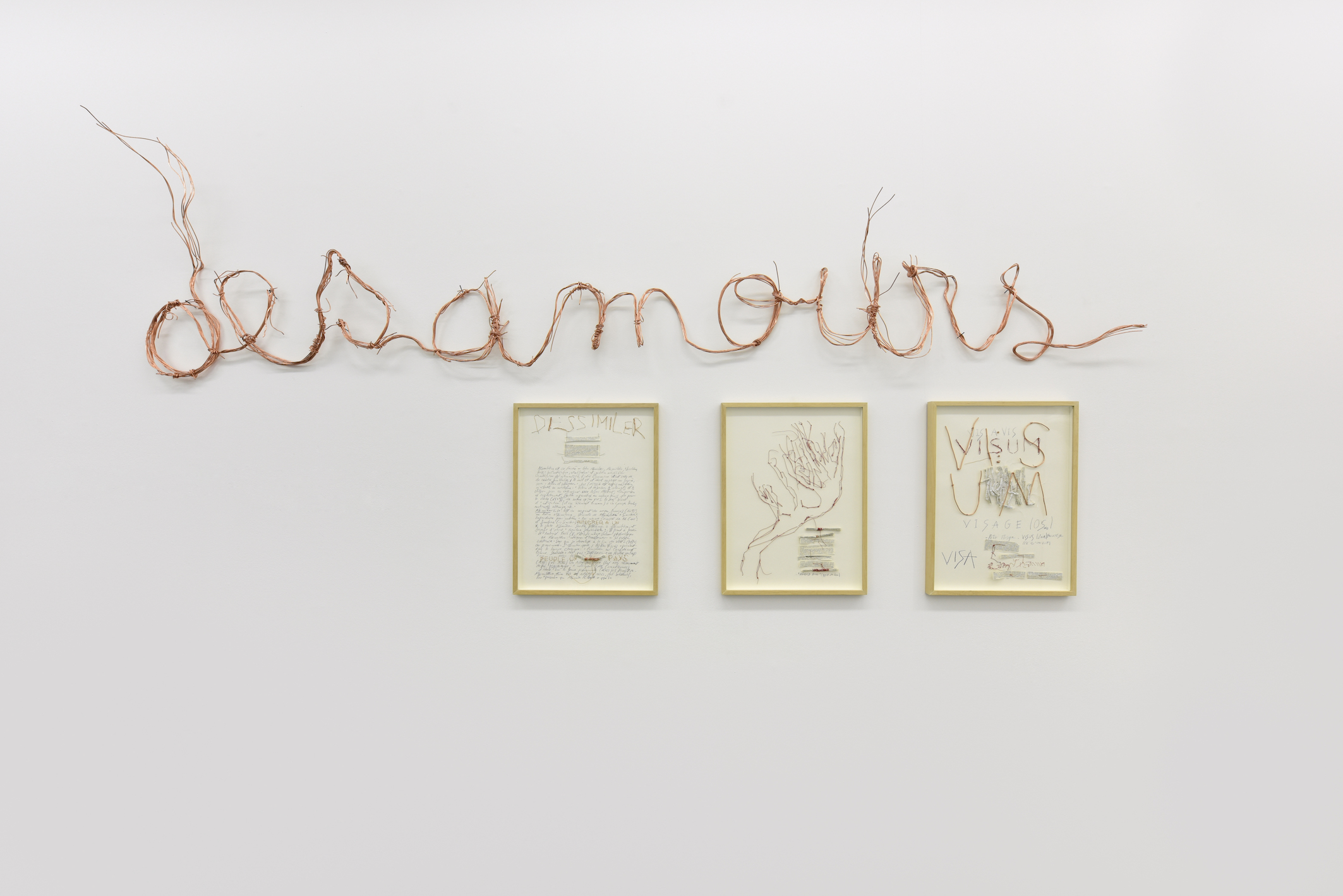 Désamours, 2018, Cuivre, 257 x 60 x 7 cm, Exposition Ivresse, Galerie Maïa Muller, Paris