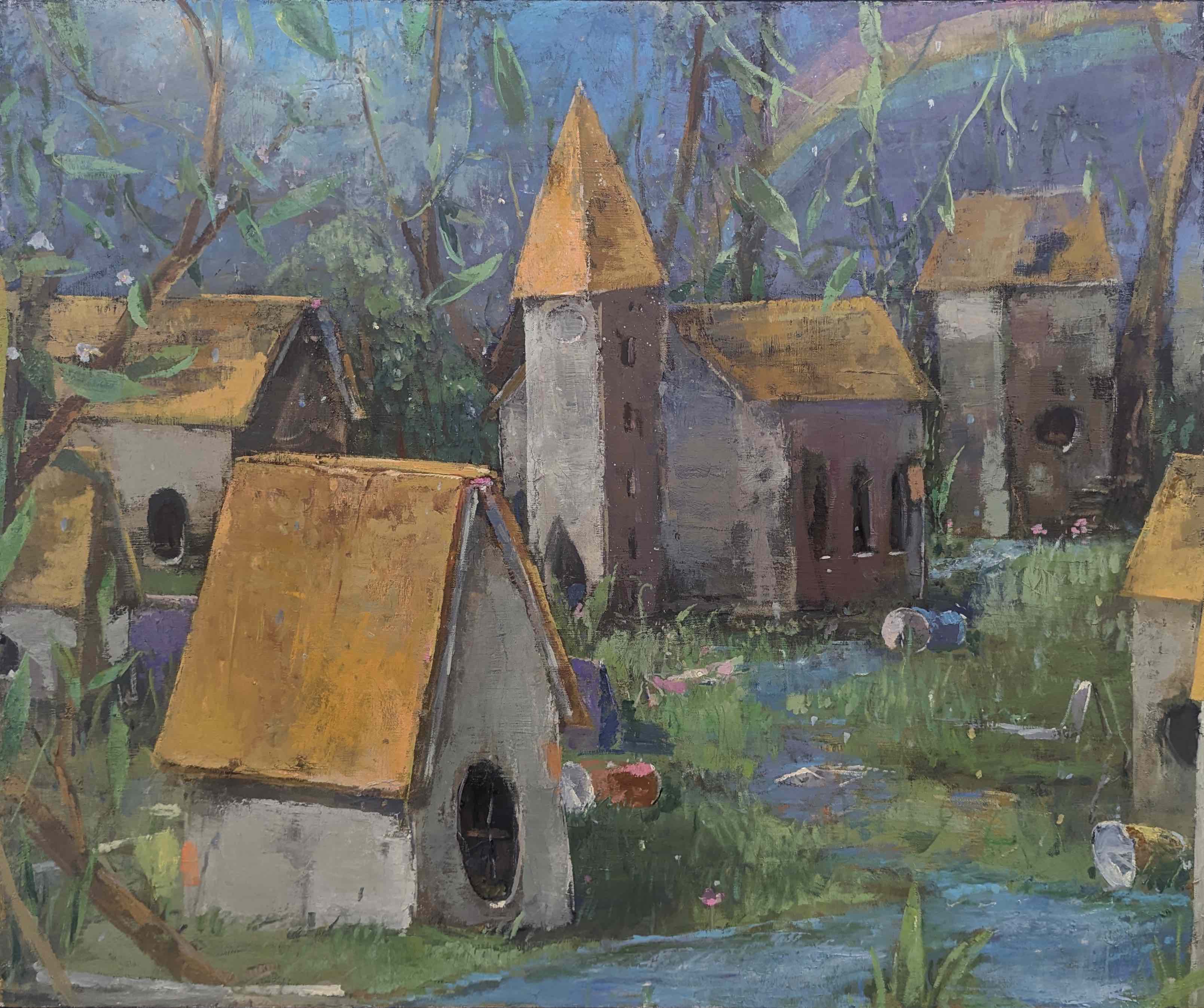 FB-23-093-M_Dorf – 140x120cm – Oil on Canvas – 2023